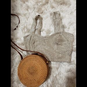 Gold Crop Top Bars Back